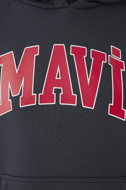 Kadın Mavi Logo Kapüşonlu Sweat 1600361-70499 Gri  - 8