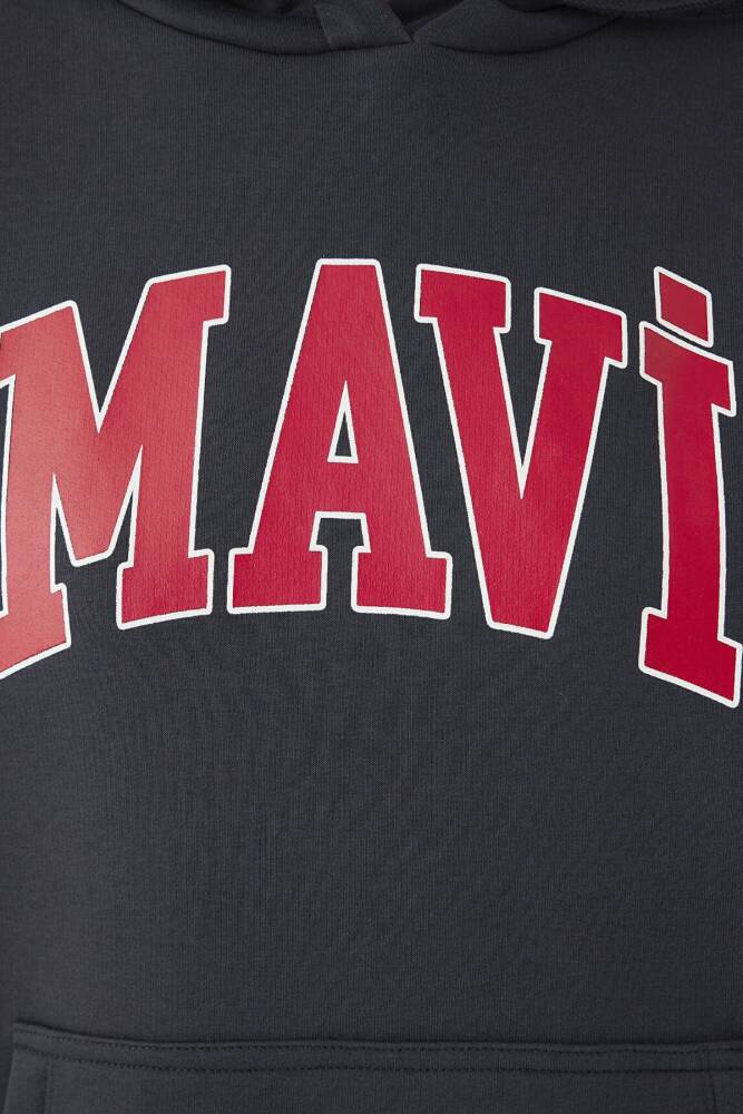 Kadın Mavi Logo Kapüşonlu Sweat 1600361-70499 Gri  - 8