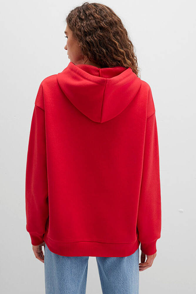 Kadın Mavi Logo Kapüşonlu Sweat 1600361-82054 Kırmızı 