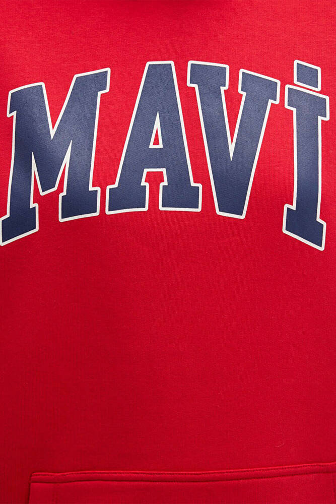 Kadın Mavi Logo Kapüşonlu Sweat 1600361-82054 Kırmızı 