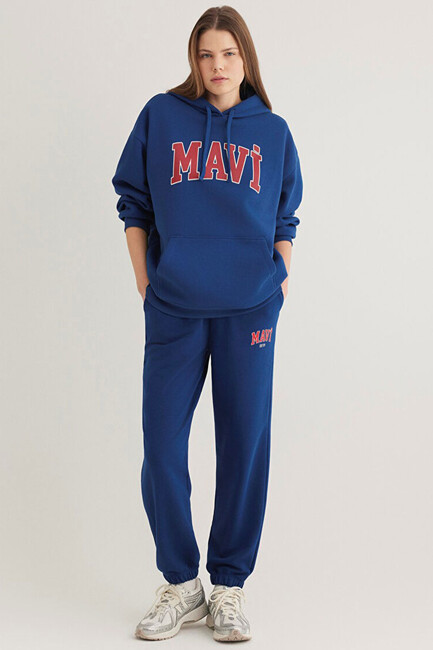 Kadın Mavi Logo Kapüşonlu Sweat 1600361-82625 Lacivert (2)