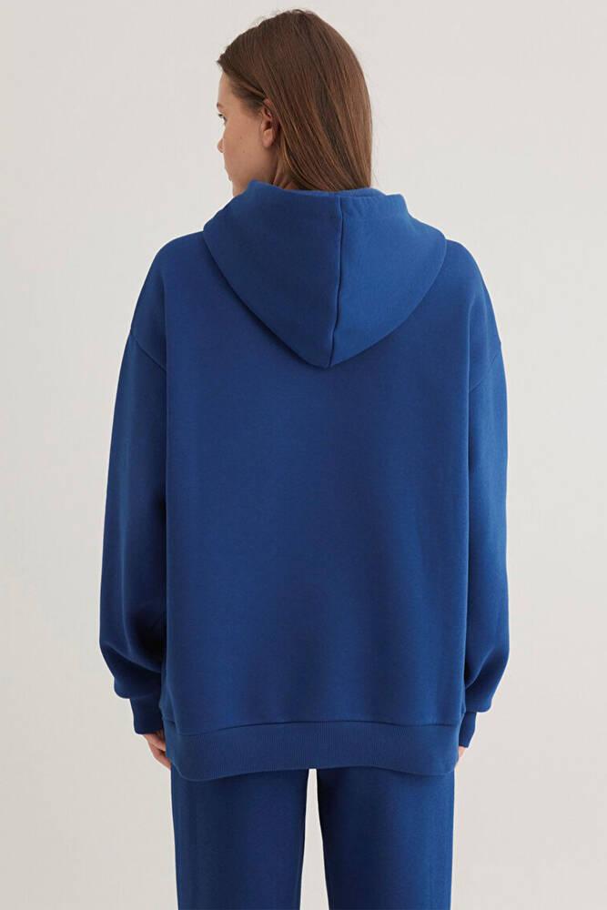 Kadın Mavi Logo Kapüşonlu Sweat 1600361-82625 Lacivert 