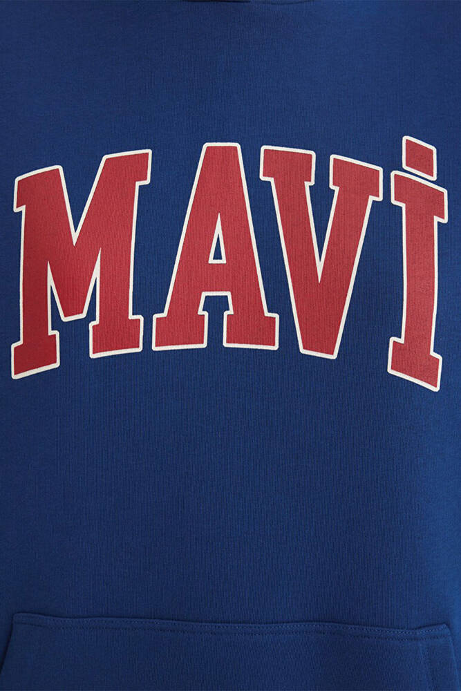 Kadın Mavi Logo Kapüşonlu Sweat 1600361-82625 Lacivert 