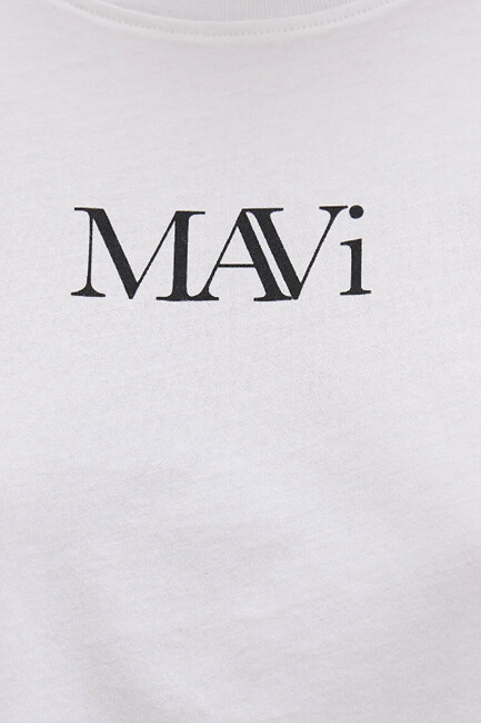 Kadın Mavi Logo Tişört 1611594-620 Beyaz - Thumbnail