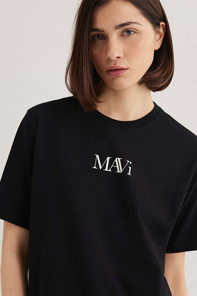 Kadın Mavi Logo Tişört 1611594-900 Siyah 