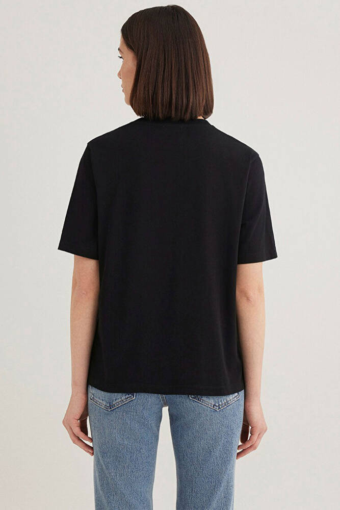 Kadın Mavi Logo Tişört 1611594-900 Siyah 