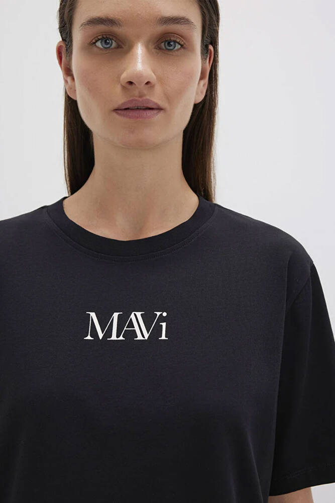 Kadın Mavi Logo Tişört 1611594-900 Siyah 