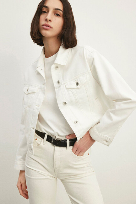 Kadın Megi Premium Denim Ceket 1110389-86745 Beyaz (1)