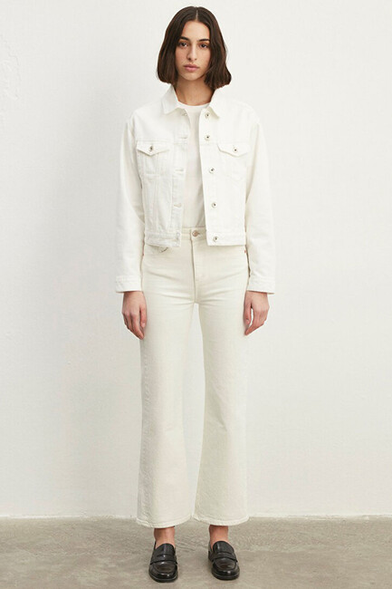 Kadın Megi Premium Denim Ceket 1110389-86745 Beyaz (2)