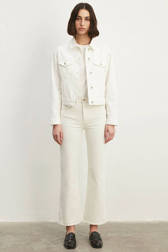 Kadın Megi Premium Denim Ceket 1110389-86745 Beyaz 