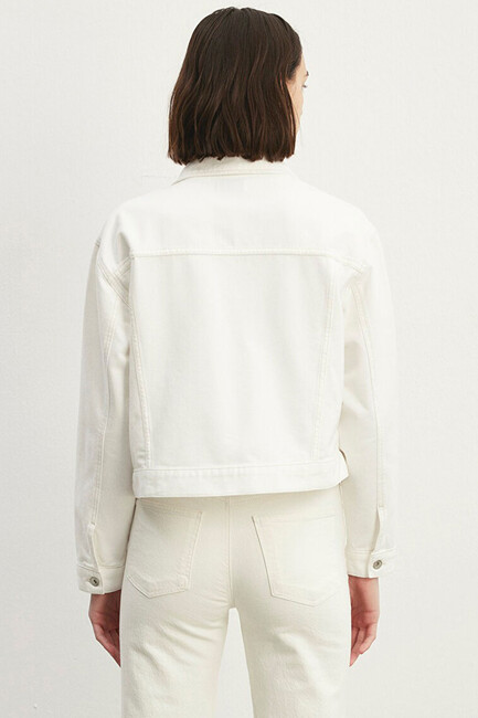 Kadın Megi Premium Denim Ceket 1110389-86745 Beyaz (3)