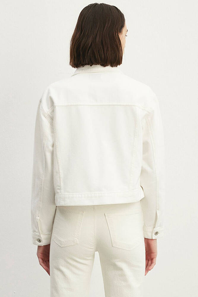 Kadın Megi Premium Denim Ceket 1110389-86745 Beyaz 
