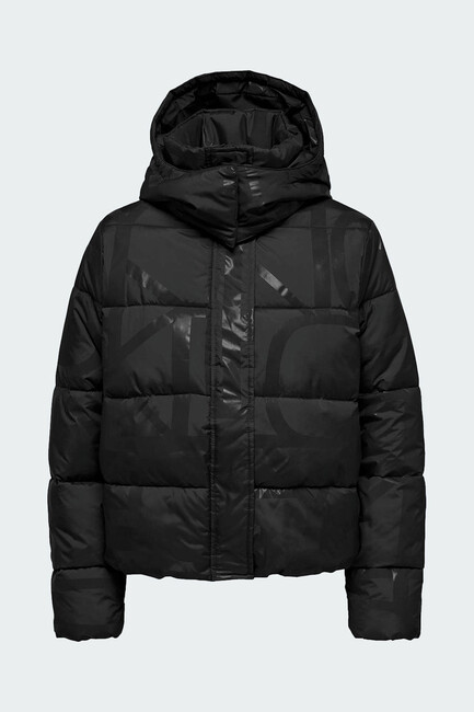 Kadın Mercedes Aop Puffer Ceket 15326045 Siyah (1)