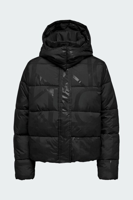 Kadın Mercedes Aop Puffer Ceket 15326045 Siyah
