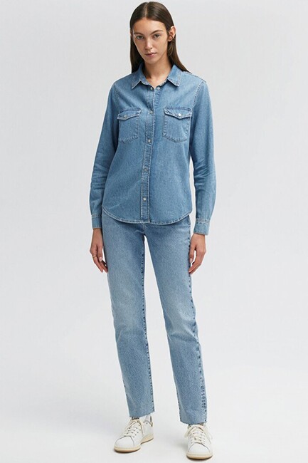 Kadın Merida All Blue Jean Gömlek 1210662-86492 Mavi (2)