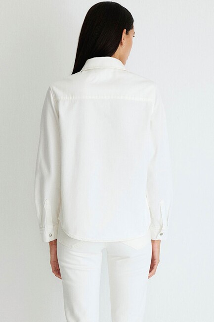 Kadın Merida Denim gömlek 1210662-86491 Beyaz (3)