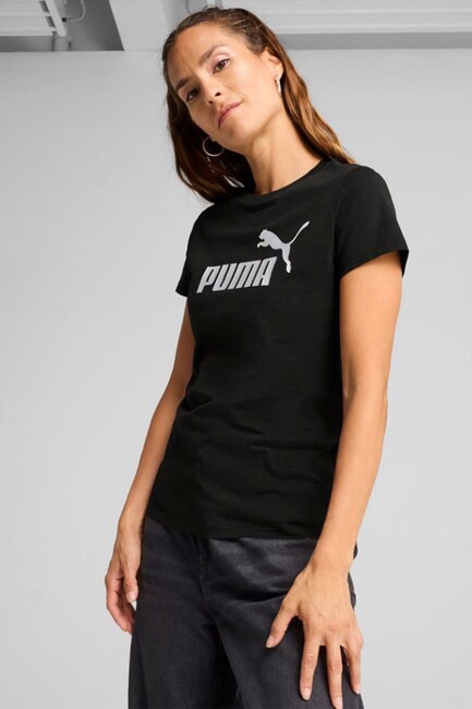 Kadın Metallic No.1 Logo Tişört 631536-01 Siyah (1)