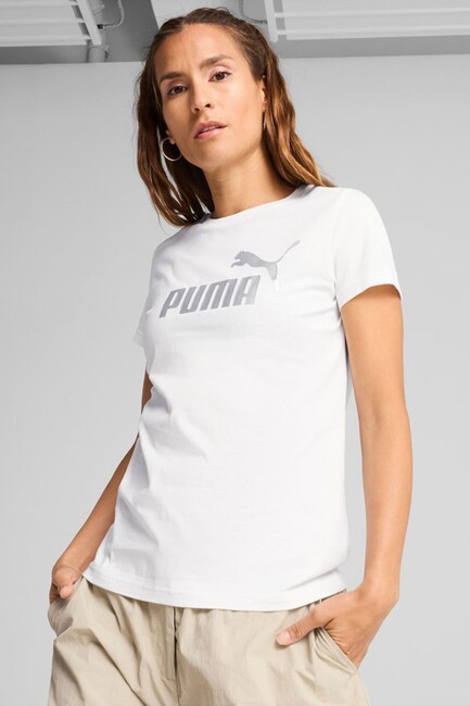 Kadın Metallic No.1 Logo Tişört 631536-02 Beyaz (1)