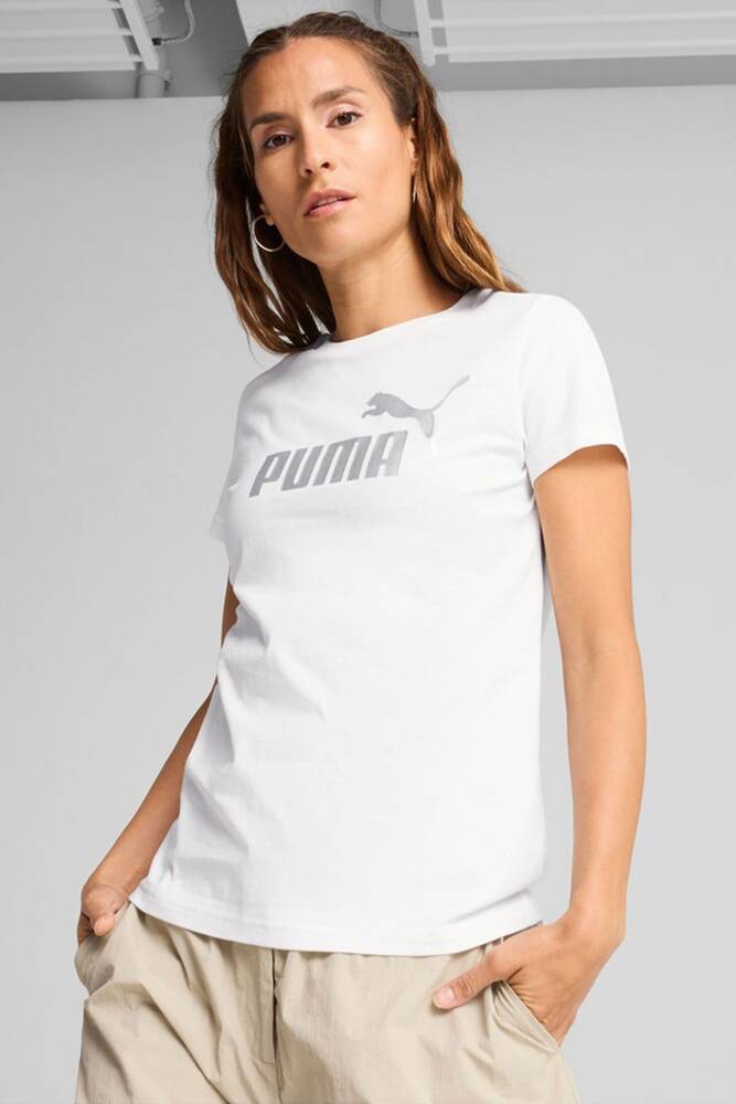 Kadın Metallic No.1 Logo Tişört 631536-02 Beyaz 
