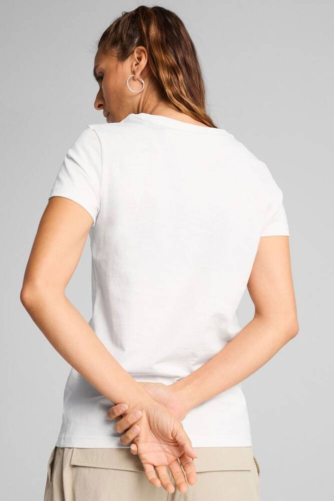 Kadın Metallic No.1 Logo Tişört 631536-02 Beyaz 