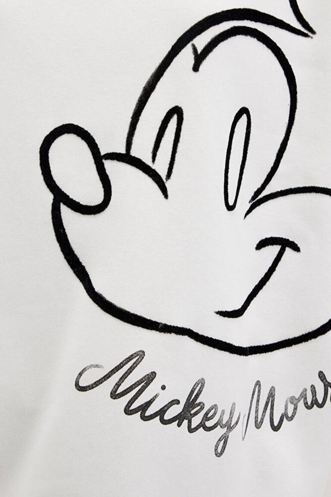 Kadın Mıckey Mouse Baskılı Sweat 1S10466-80194 Ekru 