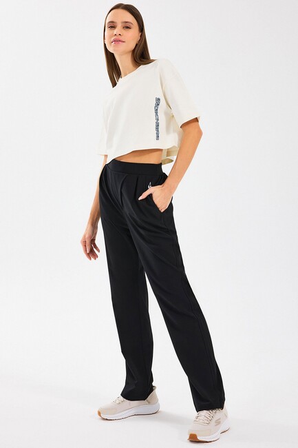 Kadın Micro Wide Leg Eşofman Altı S2510121-001 Siyah (1)