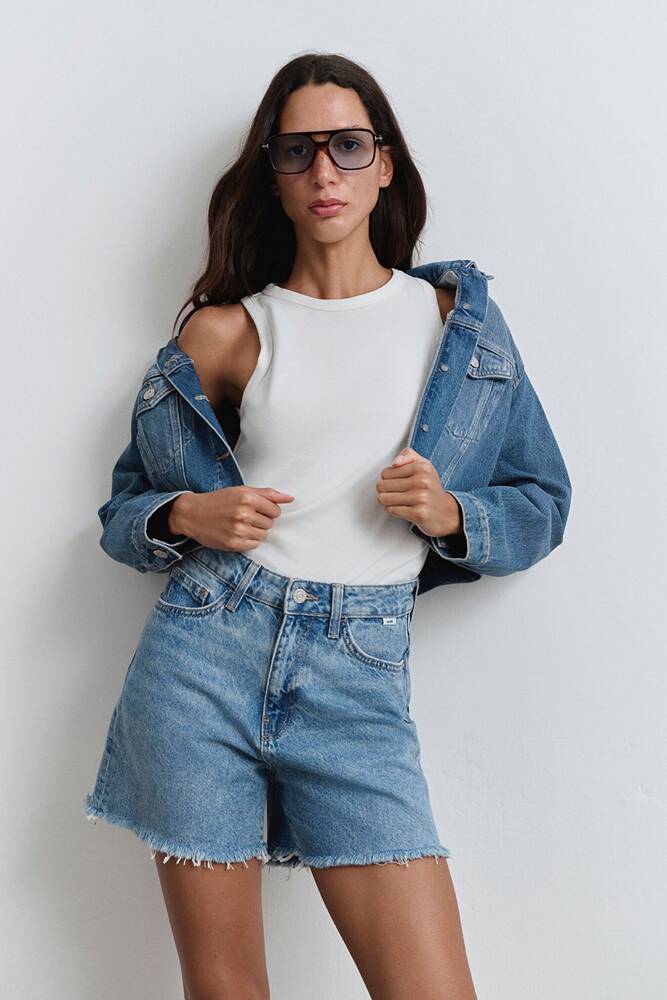 Kadın Mıllıe 90S Denim Şort 1458987073 Mavi 