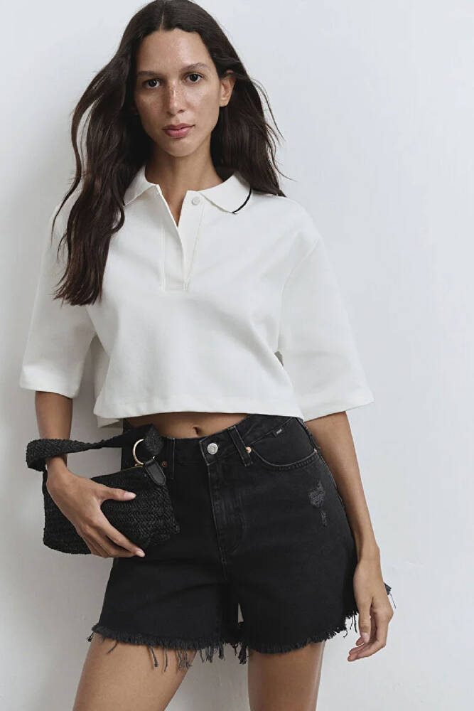 Kadın Millie Denim Şort 1458981230 Siyah 