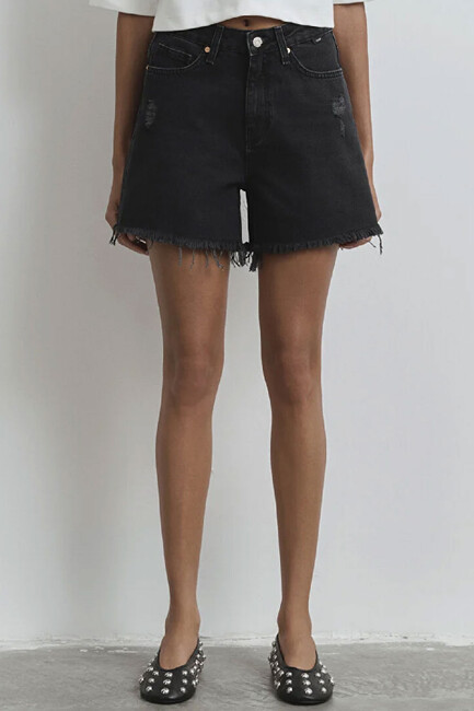 Kadın Millie Denim Şort 1458981230 Siyah - Thumbnail