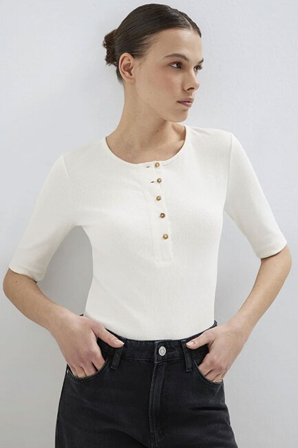 Kadın Modelli Penye 1613852-70051 Beyaz (1)