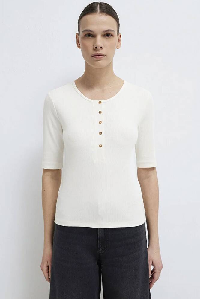 Kadın Modelli Penye 1613852-70051 Beyaz 