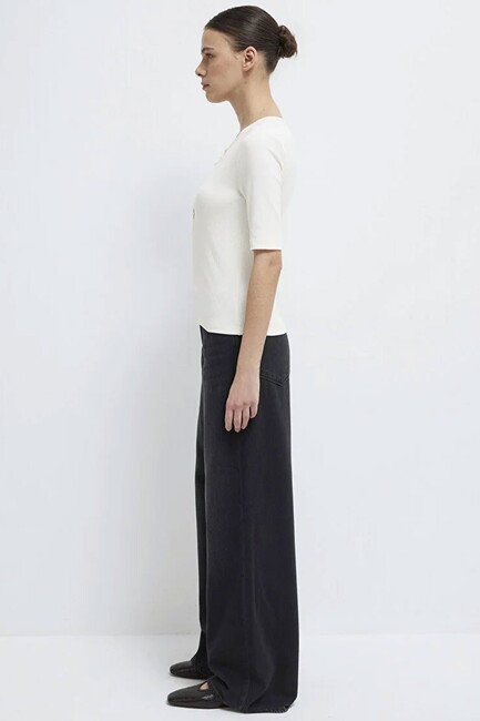 Kadın Modelli Penye 1613852-70051 Beyaz - Thumbnail