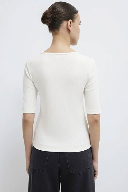 Kadın Modelli Penye 1613852-70051 Beyaz - Thumbnail