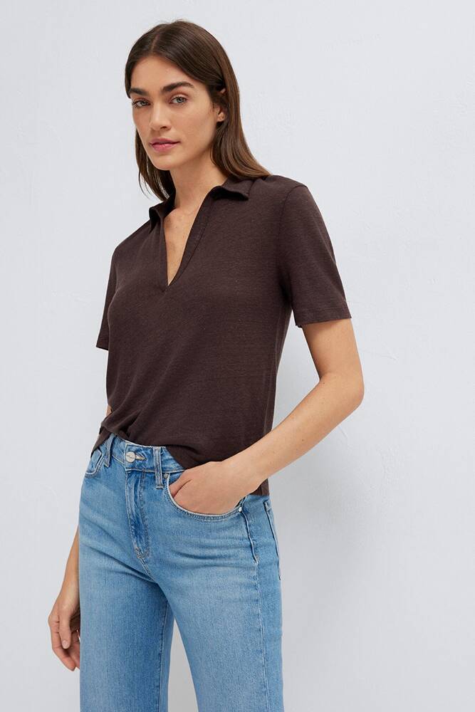 Kadın Modelli Polo 1614309-70240 Kahve 