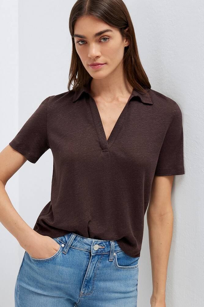 Kadın Modelli Polo 1614309-70240 Kahve 