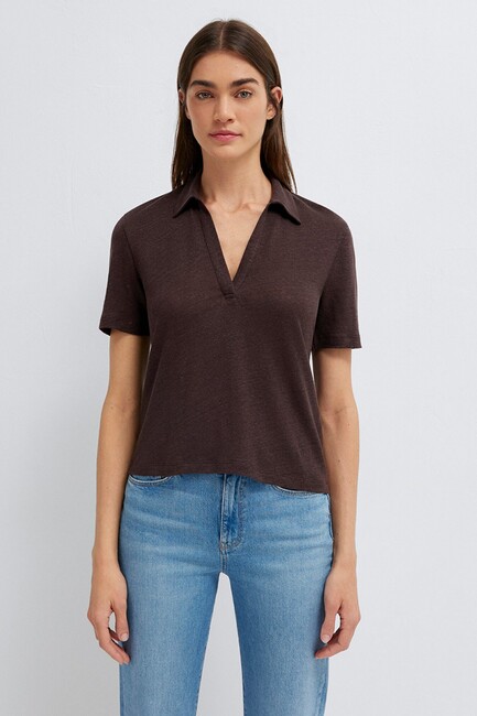 Kadın Modelli Polo 1614309-70240 Kahve (3)