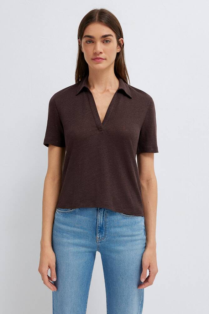 Kadın Modelli Polo 1614309-70240 Kahve 