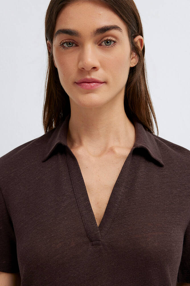 Kadın Modelli Polo 1614309-70240 Kahve 