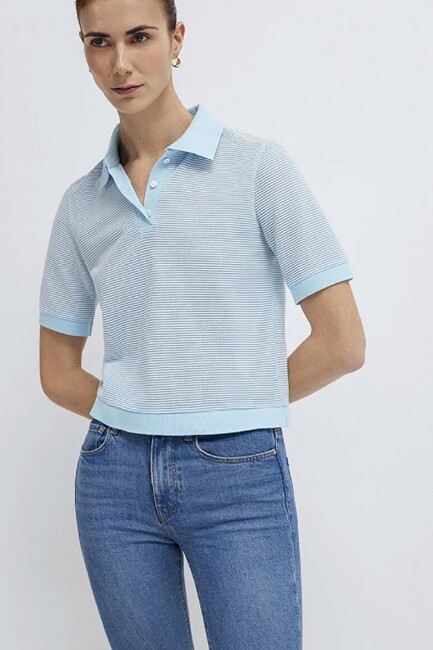 Kadın Modelli Polo 1614310-91728 Mavi (2)