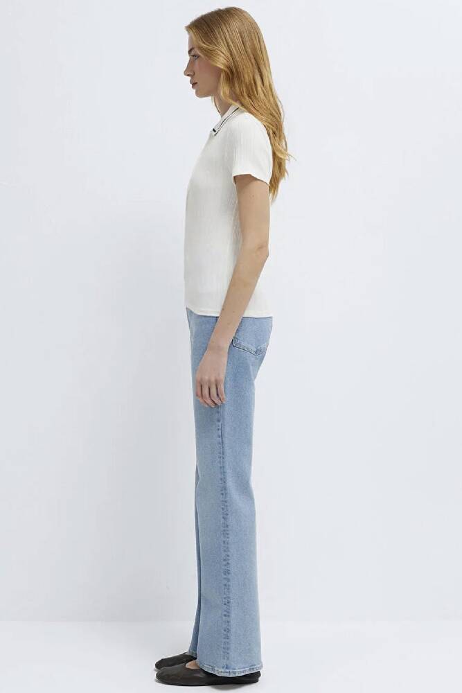 Kadın Modelli Polo Tişört 1613944-70057 Ekru 