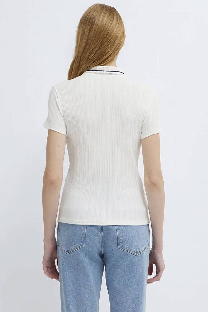Kadın Modelli Polo Tişört 1613944-70057 Ekru 