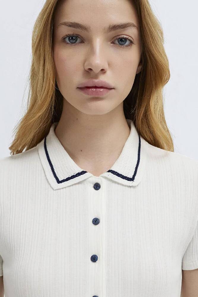 Kadın Modelli Polo Tişört 1613944-70057 Ekru 