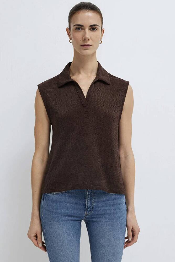Kadın Modelli Polo Tişört 1613952-70236 Kahve 