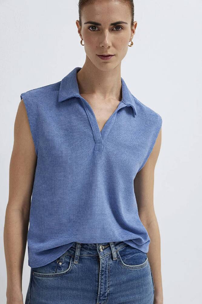 Kadın Modelli Polo Tişört 1613952-70853 Mavi 