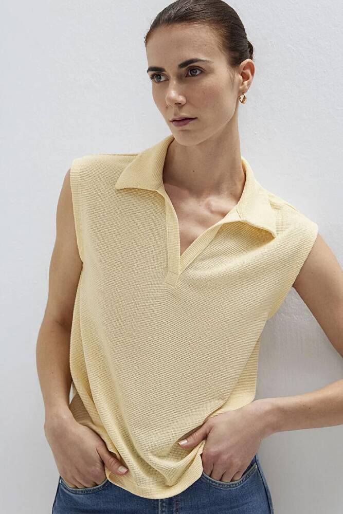 Kadın Modelli Polo Tişört 1613952-84571 Sarı 