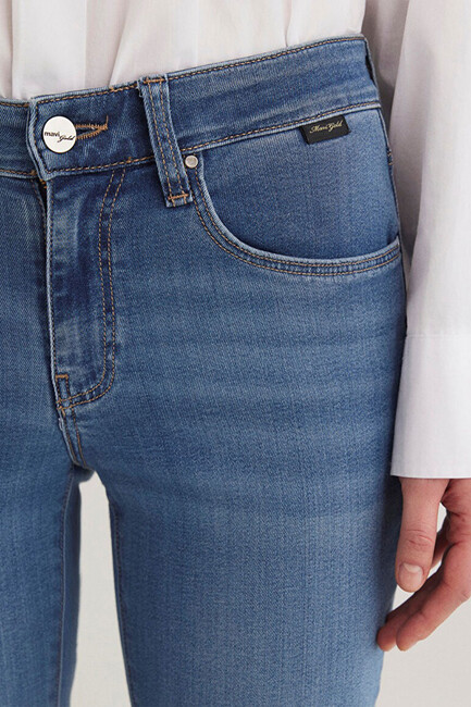 Kadın Mona Gold Klasik Jean Pantolon 1049784195 Mavi - Thumbnail