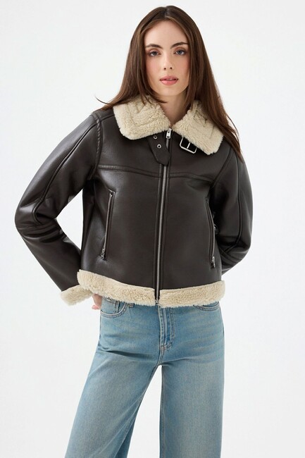 Kadın Mont LF2040673 Kahve (1)