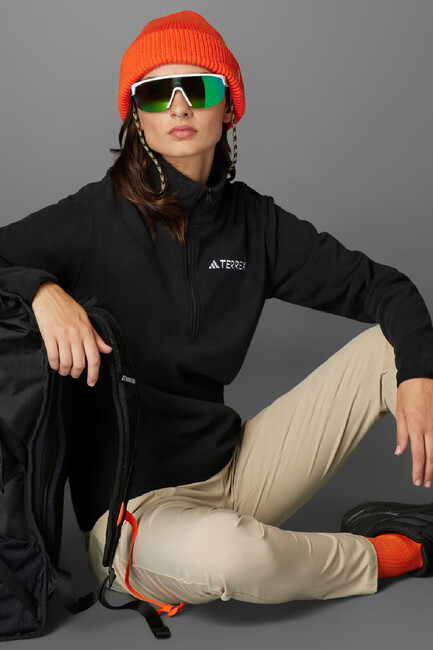 Kadın Multi Essentials Yarım Fermuarlı Sweat JP0788 Siyah - Thumbnail