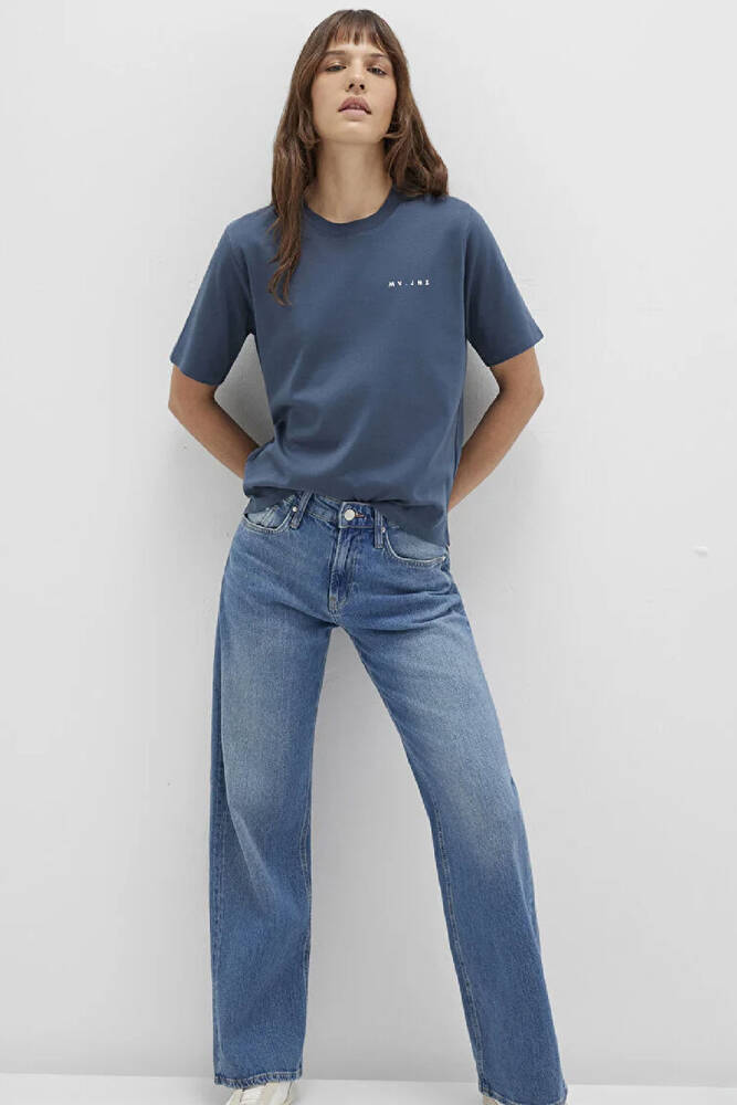 Kadın MV Baskılı Tişört 1613148-70500 Lacivert 