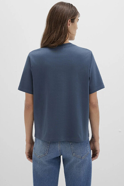 Kadın MV Baskılı Tişört 1613148-70500 Lacivert - Thumbnail